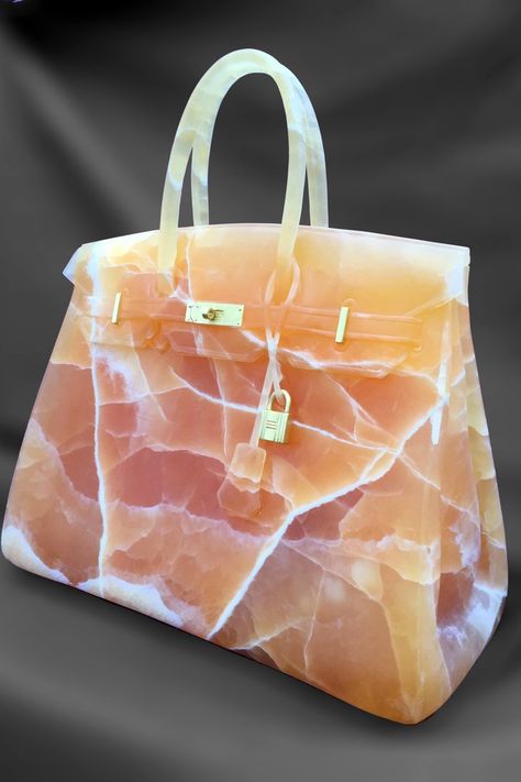 We Thought This Was a New Marble-Print Birkin Bag — Until We Took a Closer Look Orange Calcite, Lv Bags, Luxury Purses, Fancy Bags, Pretty Bags, Cute Purses, Hermes Bags, Cute Bags, Womens Purses