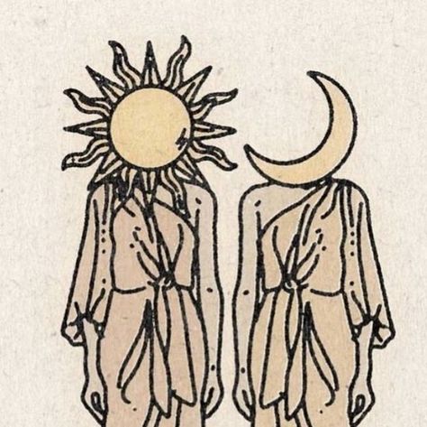 Subtle Energy on Instagram: ""... there is no energy unless there is a tension of opposites...” - C.G. Jung ✨🌞🌙✨  Art by @realfunwow  #polarity #yinyang #sunandmoon #nightandday #lightanddark #conscious #unconscious #divinemasculine #divinefeminine" Two Opposites Art, Opposites Art Ideas, Opposite Attracts Aesthetic, Opposite Tattoo, Polar Opposites Friends, Opposites Attract Art, Opposites Aesthetic, Opposites Attract Aesthetic, Opposites Art