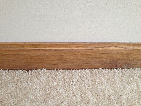 How To Paint Baseboards WITHOUT Getting Paint On Your Carpet - I've finally learned the secret of painting your baseboards and NOT getting paint onto your carpe… How To Paint Baseboards, Fixing Drywall, Paint Baseboards, Wood Baseboard, Painting Baseboards, Painting Trim White, Faux Brick Walls, Drywall Repair, Stenciled Floor