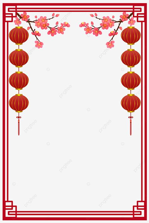 Chinese New Year Art, Chinese New Year Illustration, New Year Frame, Chinese Clipart, Chinese New Year Wallpaper, Lantern Clipart, Chinese New Year Lantern, Happy Birthday Doodles, Chinese Frame