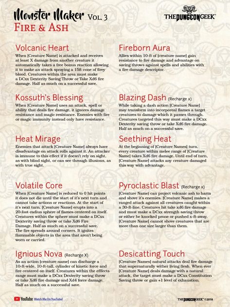 10 new d&d 5e monster abilities for homebrew games. Awesome dungeonmaster gaming aids Dnd Statblocks, Dnd Feats, Dnd Stats, Pure Evil, Dnd Classes, Dungeons And Dragons 5e, D D Monsters, Dnd 5e Homebrew, Dragon Rpg