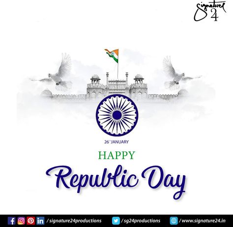 Team @signature24productions wishes everyone a very Happy Republic Day!!! Jai Hind 🇮🇳🇮🇳🇮🇳 . . #republicday #republicdayindia #india #indian #proudcitizen #wishes #greetings #signature24 #advertisingagency #advertising #advertisement #digitalmarketing #influencermarketing #pr #branding #branddevelopment #audiovisualproduction #eventplanner #eventmanagement #events #startups #dream #productioncompany #productionhouse Republic Day Creative, Pr Branding, Republic Day India, Jai Hind, Happy Republic Day, Republic Day, Brand Development, Advertising Agency, Production Company