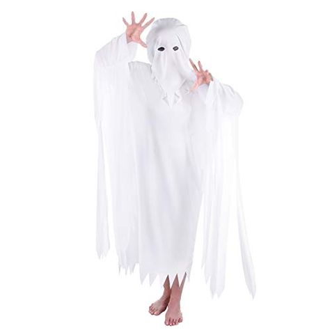 Suppromo Ghost Costume for Adult Women Men Halloween White Hooded Ghost Costumes Cosplay Party, One Size Adult Ghost Costume Woman, Ghost Costume Women, White Halloween Costumes, Uhyggelig Halloween, Ghost Halloween Costume, Men Halloween, Ghost Costume, Women Cosplay, White Ghost