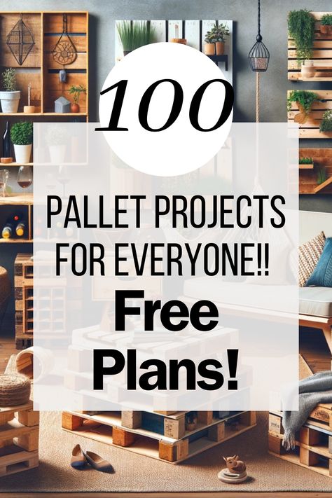 Pallet projects are fun and can be very fashionable for any room in the house. Check out these 100 ways to use pallets! Download free woodworking plans! Pallet Ideas For Outside, Outdoor Pallet Projects, Diy Wood Pallet Projects, Pallet Projects Easy, Rustic Furniture Diy, Pallet Ideas Easy, Pallet Designs, Small Woodworking Projects, Wood Shop Projects