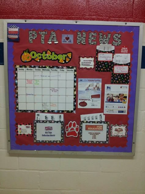 Our new bulletin board. Folders so that it is interactive. Need a new border and letters though. Pto Bulletin Board Ideas Back To School, School News Bulletin Board Ideas, Volunteer Bulletin Board Ideas, Pto Bulletin Board Ideas, Pta Bulletin Board Ideas, Parent Bulletin Boards, Parent Council, Pto Bulletin Board, Pta Organization