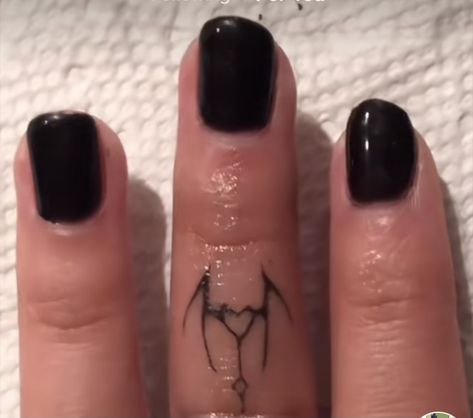 Goth Simple Tattoos, Small Goth Tattoos For Women, Small Simple Goth Tattoos, Tiny Tattoos Goth, Tiny Goth Tattoo, Dr Tattoo, Kpop Tattoos, Finger Tats, Dragon Tattoo For Women