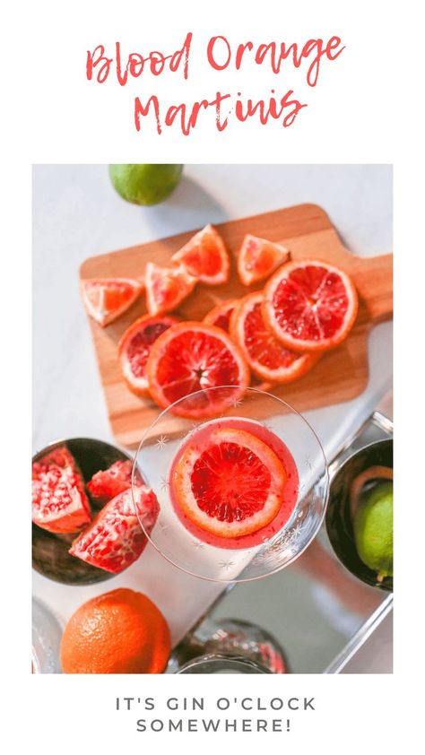 This cocktail recipe is super simple but full of sweet citrus flavor, the orange and lime really complement each other. I love using blood oranges for cocktails because they add a splash of drama and color to the evening. I always prefer to use freshly-squeezed juice, and then some fruit slices as garnish. #bloodorange #martini #martinirecipe #martinis #bloodorangecocktails #bloodorangemartini Blood Orange Martini, Orange Martini, Beautiful Cocktails, Orange Cocktails, Fruit Slices, Autumn Recipes, Easy Drink Recipes, Keto Chocolate, Martini Recipes