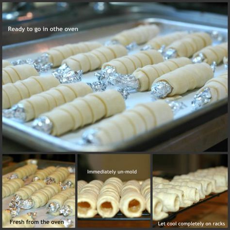 Ladylocks recipe ... I soo want to make these one day! Ladylocks Recipe, Ladylocks Recipe Pittsburgh, Lady Locks Filling Recipe, White Pastry Cream, Lady Locks With Puff Pastry, Cream Horns Recipe, Croquembouche Filling Cream, Cream Horn Filling Recipe, Lady Locks Recipe