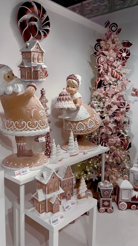 1.1K reactions · 24 shares | Gingerbread & Monochromatic lovers! 🤎 Let’s take a stroll through the Gingerbread Village together! 🤎🤍🤎🤍 It’s so hard to pick a favorite from this collection!! #dunndeals #christmas2023 #valentine #raedunn #pinkmas #pink #pinkobsession #pinkmas #pinkpinkpink #pinkdecor #raedunnobsessed #candylandchristmas #valentines #pastelchristmas #nutcrackerseason #candylandchristmas #raedunn #nutcracker #gingerbreadhouse #christmas | Dunn Deals - A Home Decor Boutique | carneyval · Wannabe x I Want You Back Gingerbread Village Display Ideas, Nutcracker Gingerbread, Cookie Houses, Gingerbread Nutcracker, Raz Imports Christmas, White Gingerbread, Gingerbread Kitchen, Gingerbread Creations, Home Decor Boutique