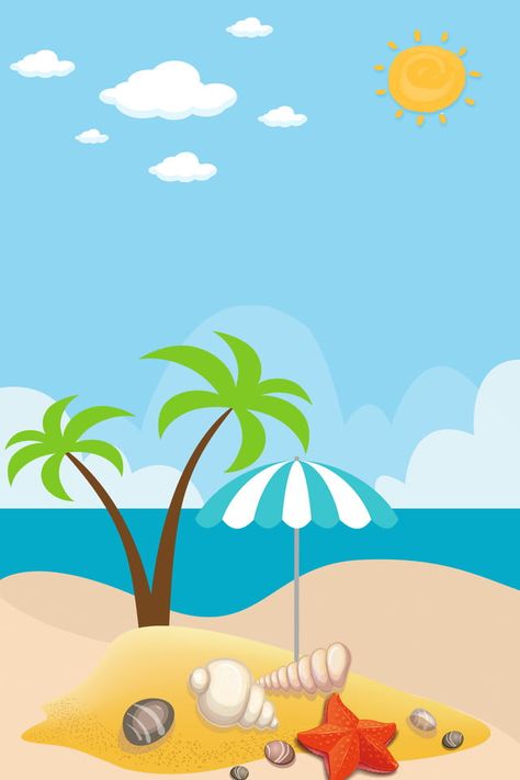 Summer Cartoon Seaside Background Summer Season Illustration, Summer Season Cartoon, Summer Cartoon Wallpaper, Summer Season Images, Seaside Background, Wallpaper Backgrounds Summer, Backgrounds Summer, Beach Cartoon, Holiday Cartoon