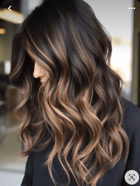 Framing Balayage, Blonde Dark Brown Balayage, Darkest Brown Hair Balayage, Darker To Lighter Hair, Balayage Cool Brown, Champagne Highlights On Brown Hair, Hairlights In Brown Hair, Brown Bayalage 2024, Allison Victoria Hair