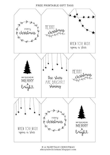 Free printable gift tags - Fairytale Christmas Modern black and white Fairytale Christmas, Gift Tags For Christmas, Christmas Gift Tags Free, Christmas Gift Tags Diy, Xmas Tags, Christmas Tags Printable, Free Printable Gifts, Printable Gift Tags, Free Printable Gift Tags