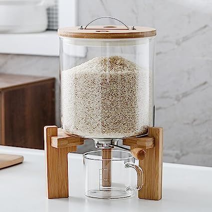 Rice Dispenser, Cereal Storage, Cereal Containers, Cereal Dispenser, Sugar Container, Dry Food Storage, Glass Measuring Cup, Food Dispenser, Reducing Waste