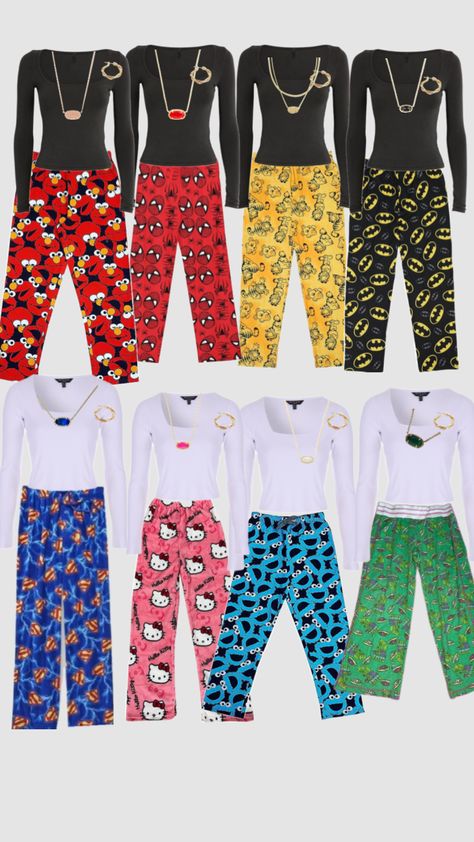 Matching pjs for a big friend group! Matching Pjs For Friends, Friend Group Matching Outfits, Sleepover Matching Pajamas, Matching Pjs Friends Birthday, Matching Pajamas Friends Sleepover, Matching Pjs Friends, Pj Party Outfit, Matching Group Outfits, Pjs Ideas