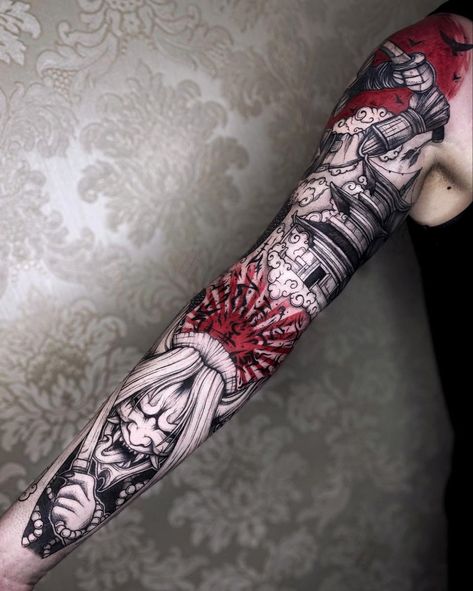 japanese tattoo designs Spot Filler Tattoo, Japanese Themed Tattoos, Japanese Arm Tattoo, Irezumi Sleeve, Japanese Tattoo Sleeve Samurai, Japanese Hand Tattoos, Half Sleeve Tattoos Sketches, Tato Maori, Tattoo Homme