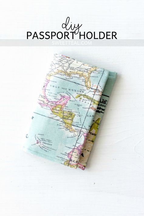 Passport Holder Diy Sewing, Passport Cover Diy, Diy Passport Holder, Passport Holder Pattern, Diy Passport, Sewing Atelier, World Map Fabric, World Map Print, Map Fabric