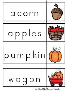 Free Pocket Chart Cards to Match Fall Worksheets Fall Charts Preschool, Fall Activities Kindergarten Free, Preschool Fall Printables, Fall Words List, Fall Words Preschool, Fall Printables Free Preschool, Fall Writing Center Preschool, Fall Word Wall For Preschool, Fall Vocabulary Words