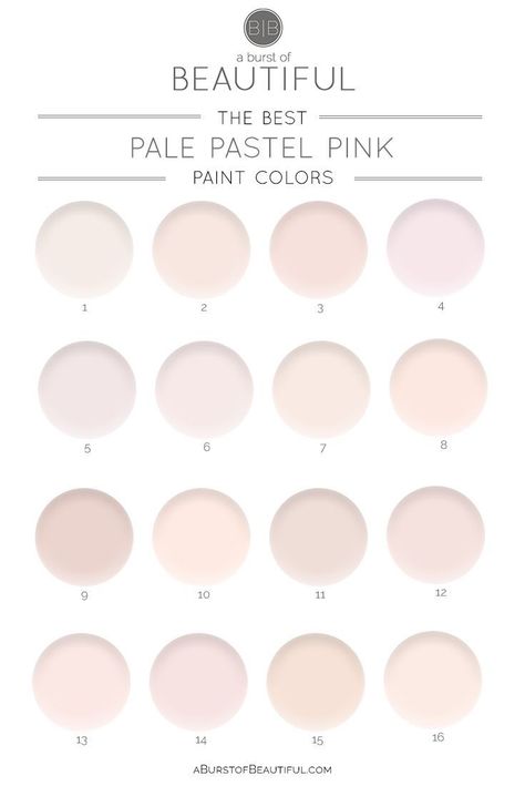 The Best Pale Pink Paint Colors Pinkish White Paint Colors, Behr Pink Prism, Calamine Paint Color, Blush Pink Paint Benjamin Moore, My Sweetheart Behr Paint, Benjamin Moore Pale Pink Colors, Benjamin Moore Fairest Pink, Sherwin Williams Pale Pink Paint Colors, Pale Pink Accent Wall