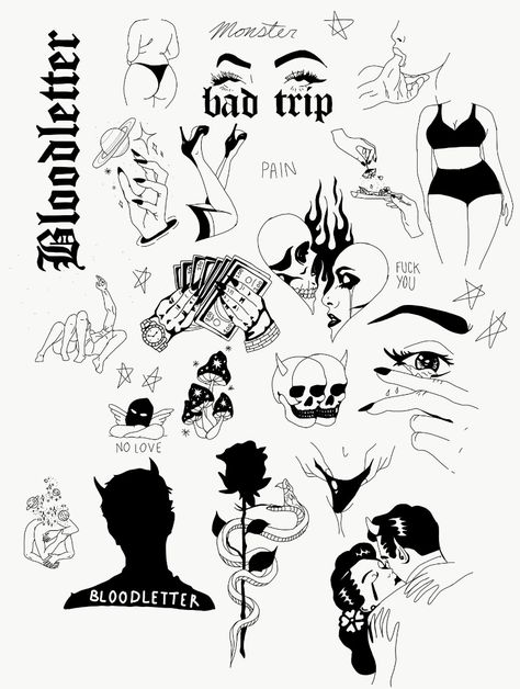 Stencils Tattoo, Muster Tattoos, Flash Tattoo Designs, Doodle Tattoo, Sketch Tattoo Design, Spooky Tattoos, Tattoo Stencil Outline, Tattoo Style Drawings, Cool Small Tattoos