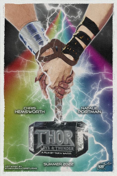 Thor Love And Thunder Art, Foster Aesthetic, Love Thunder, Movie Theme Birthday Party, Marvel Multiverse, Female Thor, Thor Marvel, Jane Foster, Thor Love And Thunder