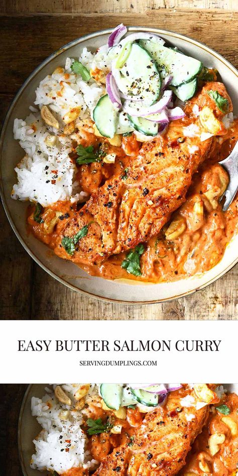 Easy Dinner Recipes Seafood, Pumpkin Salmon Recipe, Middle Eastern Salmon, Healthy Eating Pescatarian, Salmon Indian Recipes, Indian Salmon Recipes, Crockpot Seafood, Turmeric Curry, Toasted Cashews