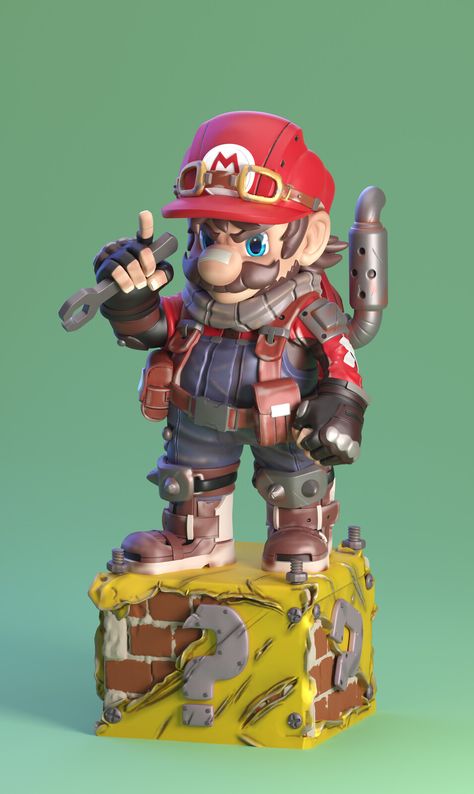 ArtStation - Mario Bros Dieselpunk style- Fan Art., Ivan Vatrim Mario Style Art, Mario Chavez Art, Mario Kart Artwork, Mario Movie Concept Art, Mario Strikers Art, Mario Fan Art, Nintendo Fan Art, Drawing Superheroes, Retro Gaming Art