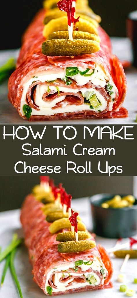 Salami Cream Cheese Roll Ups, Salami Roll Ups, Salami Cream Cheese, Cream Cheese Roll Ups, Cheese Roll Ups, Munchkin Time, Salad Jars, Super Bowl Party Food, Cream Cheese Roll Up