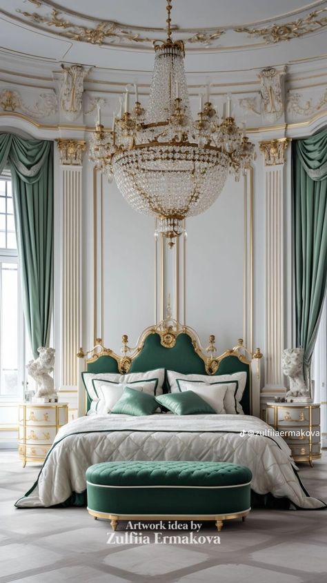 Royal Luxury Bedroom Design, Fantasy Court, Bedroom Romance, French Style Bedroom Furniture, Big Modern Houses, Victorian Castle, Billionaire Homes, Royal Room, Victorian Home Decor