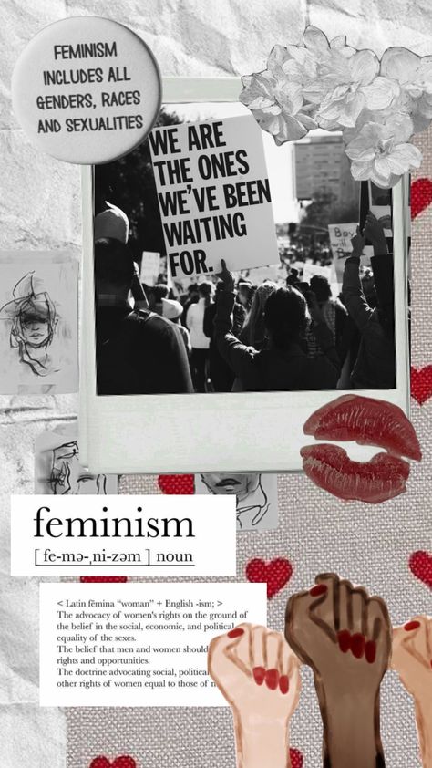 Feminism Collage Art, Feminism Moodboard, Matriarchy Aesthetic, Feminism Collage, Feminist Wallpaper, Feminism Aesthetic, Gender Equality Poster, Equality Poster, Bow Wallpaper Iphone