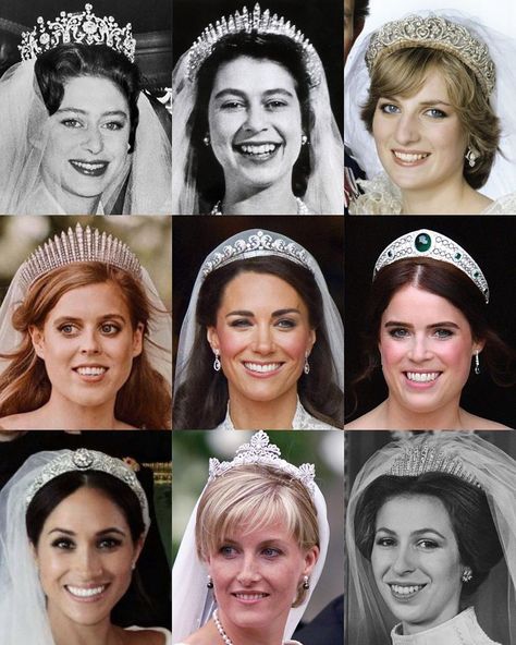 Tiaras worn by British Royal Brides 👸🏻 Let me know what tiara you would pick to wear! 1. 2011: The Duchess of Cambridge wore the Cartier… Royal Family Portrait, Royal Family Trees, Royal Family Pictures, Rainha Elizabeth Ii, English Royal Family, English Royalty, Royal Family England, Royal Tiaras, Royal Wedding Dress