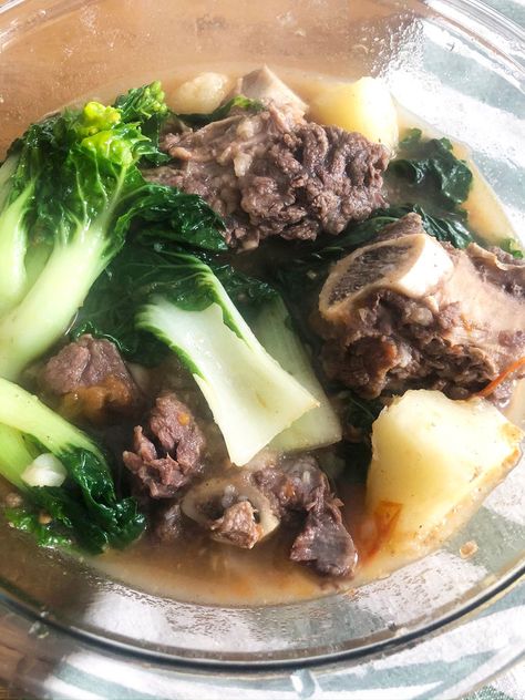 Beef Nilaga Recipe Instant Pot, Beef Ribs Soup, Beef Neckbones Recipe, Beef Bone Broth Soup, Neck Bone Soup Recipe, Beef Nilaga Recipe, Nilaga Recipe, Beef Nilaga, Chicken Tinola