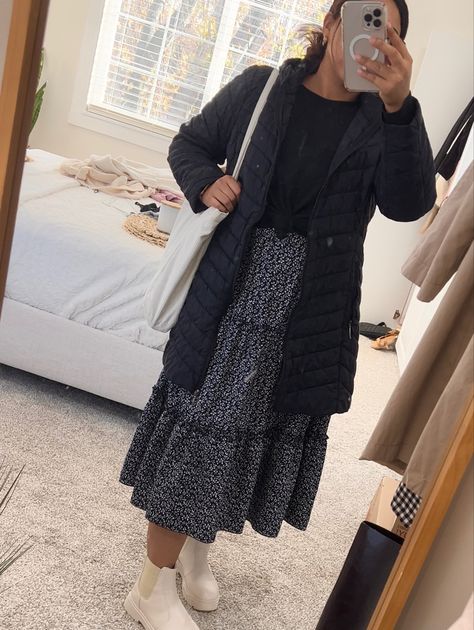 #falloutfit #dress #dressintoaskirt Winter Church Outfits For Women, Modest Y2k, Winter Church Outfits, Church Outfit Women, Modest Outfits Summer, Winter Modest Outfits, Mission Outfits, Missionary Outfits, Church Outfit Winter