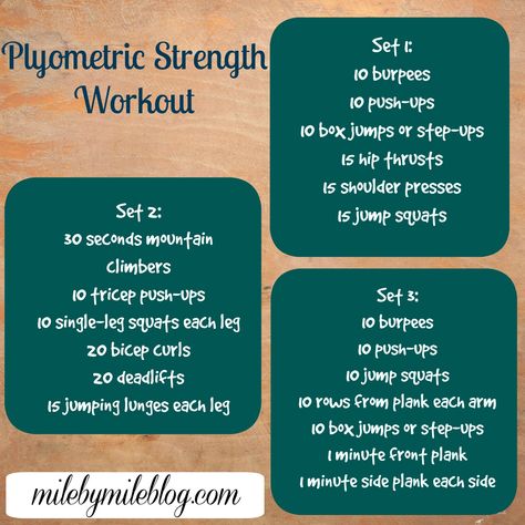 Plyometric Strength Workout for Runners Plyo Workouts, Burpee Workout, Exercises For Runners, Runners Workout, Strength Training For Runners, Strength Workouts, Basketball Tricks, Plyometric Workout, Gym Buddy