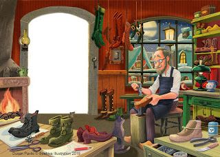 Dusan Pavlic's Illustrations: The Elves and The Shoemaker#Beehive Illustration Shoemaker Illustration, Elves And Shoemaker, Elves Illustration, The Shoemaker And The Elves, The Elves And The Shoemaker, Elves And The Shoemaker, Beehive Illustration, Book Edges, Mayo 2022