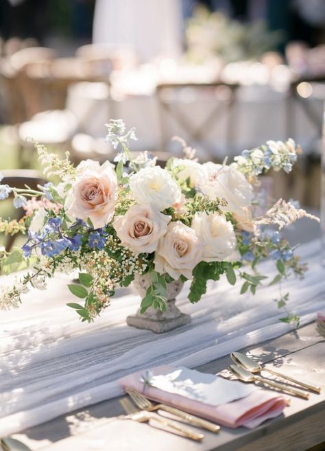 Pastel Wedding Bouquet, Blush Centerpiece, Castle Hill Inn, Blue And Blush Wedding, Detail Photography, Romantic Wedding Flowers, Deco Champetre, Wedding Reception Flowers, Curated Wedding