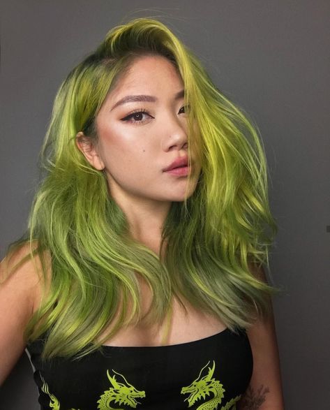 High Fashion Hair, Hair Streaks, Ombré Hair, Mountain Dew, Dye My Hair, Hair Dye Colors, Hair Inspo Color, Grunge Hair, Green Hair