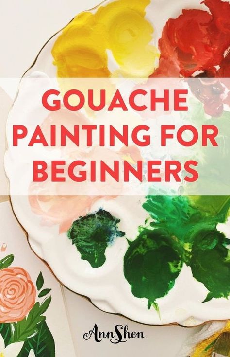 Painting Ideas Gouache, Gouache Painting Ideas For Beginners, Gouache Art For Beginners, Gouache Painting Tutorial, Gouache Painting Techniques, Gouache Painting Ideas, Gauche Painting, Gouache Tutorial, Gouache Color