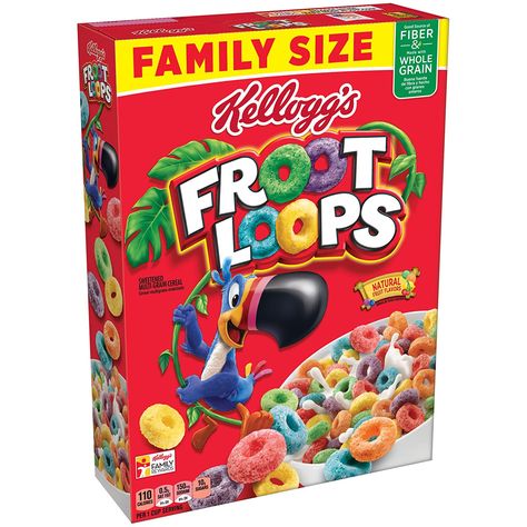 Sereal Sarapan, Froot Loops Cereal, Fruit Packaging, Good Source Of Fiber, Grocery Foods, Fruit Loops, Rainbow Birthday Party, Breakfast Cereal, Rainbow Kids