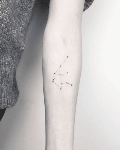 25 Best Zodiac & Constellation Tattoos For An Aquarius Zodiac Sign Constellation Tattoo Ideas, Discrete Tattoo, Aquarius Constellation Tattoo, Simple Arm Tattoos, Aquarius Constellation, Aquarius Tattoo, Constellation Tattoo, King Tattoos, Star Tattoo