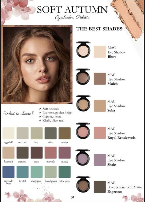 Autumn Color Analysis Makeup, Make Up For Soft Autumn, Makeup For Soft Autumn Brown Eyes, Soft Autumn Outfits Minimal Classic, Soft Autumn Color Palette Aesthetic, Soft Autumn Color Palette Jewelry, Soft Autumn Soft Summer, Soft Autumn Lip Color, Soft Autumn Eye Makeup