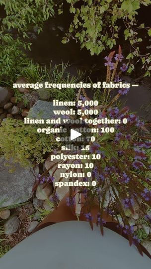 6.4K views · 4.3K reactions | All physical matter consists of vibrating atoms, which we call “energy” or “frequency.” The human body — functioning at optimal capacity — is a highly attuned extrasensory instrument, far more perceptive to fields of energy than the most advanced technology. 

Bob Graham, the inventor of the Ag-Environ machine which had been used to measure the signature frequency output, found that the human body had different frequencies based on its level of health.

The healthier the body, the higher the frequency —
a healthy human body registers a frequency of 100, but a very diseased body typically has a frequency of 15.

It’s a possibility that the high frequencies of fabrics like linen and wool can bring energy to the human body and support the body’s healing process. High Frequency Fabric, Fabric Frequency Chart, Frequency Of Fabrics, How To Measure Yourself, The Human Body, High Frequency, Healing Process, Advanced Technology, Garden Ideas