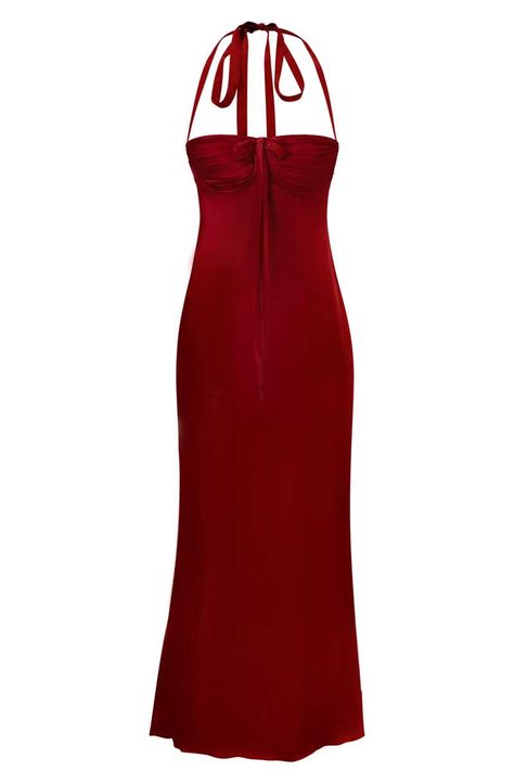 Red Skims Dress Outfit, Cult Mia Dress, Red Ball Dresses, Wine Red Formal Dress, Red Satin Dresses, Dark Red Maxi Dress, Red Elegant Dress, Red Wedding Guest Dresses, Red Silk Mini Dress