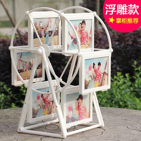 Ferris wheel frame furnishings 5 ​​inch creative children photo frame personality big windmill album rack wedding photo frame combination Ferris Wheel Photo Frame, Photo Frame Style, Foto Frame, Wedding Anniversary Photos, Windmill Design, Picture Frame Decor, Photo Stands, Baby Album, Anniversary Photos