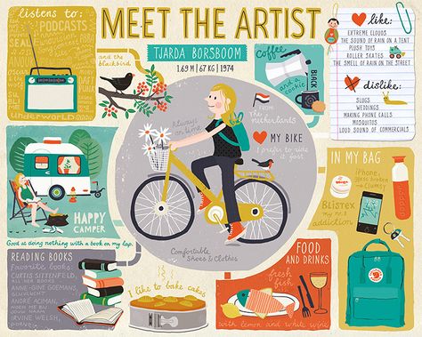 Meet the artist | Tjarda Borsboom | Flickr Mindmaps Design, Mindmap Graphic Design, Mindmap Layout, Infographic Collage, About Me Infographic, Creative Infographic Poster, Artist Infographic, Collage Infographic, Mindmap Design