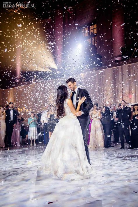 Raining Confetti Wedding Dance | ElegantWedding.ca First Dance Wedding Songs, Wedding Photography List, Wedding Ceremony Ideas, Wedding First Dance, Dance Floor Wedding, Outdoor Wedding Photography, Wedding Hall, Ballroom Wedding, Wedding Confetti