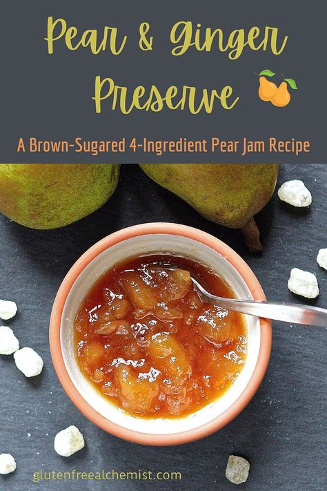 Ginger Pear Preserves, Pear And Ginger Jam, Pear Ginger Jam Recipe, Pear Ginger Jam, Asian Pear Jam, Pear Recipes For Canning, Ginger Preserve Recipe, Pear Preserves Recipe, Jam Preserves