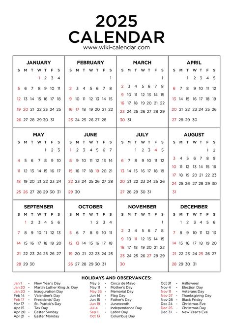 2025 Calendar Printable with Holidays Undated Calendar Printables Free, Calendar 2025 Free Printable, 2025 Calendar Printable Free, Printable Calendar Design, 2023 Calendar Printable, Calender Printables, Yearly Calendar Template, Printable Yearly Calendar, Free Printable Calendar Templates