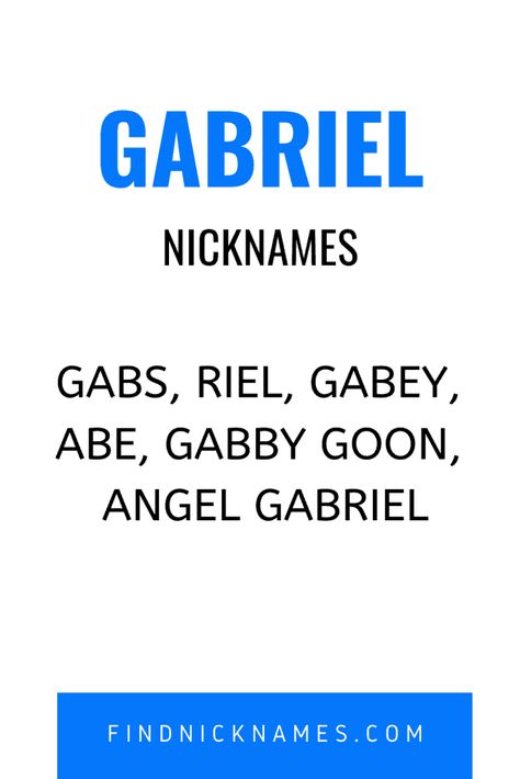 40+ Creative Nicknames for Gabriel — Find Nicknames