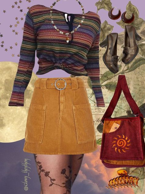 Yellow Corduroy Skirt Outfit, Vintage Corduroy Skirt, Courderoy Skirt Outfits Women, Green Corduroy Skirt Outfit, Brown Corduroy Skirt Outfit, Corduroy Shorts Outfit, Cord Skirt Outfit, College Outfit Fall, Cosmic Core