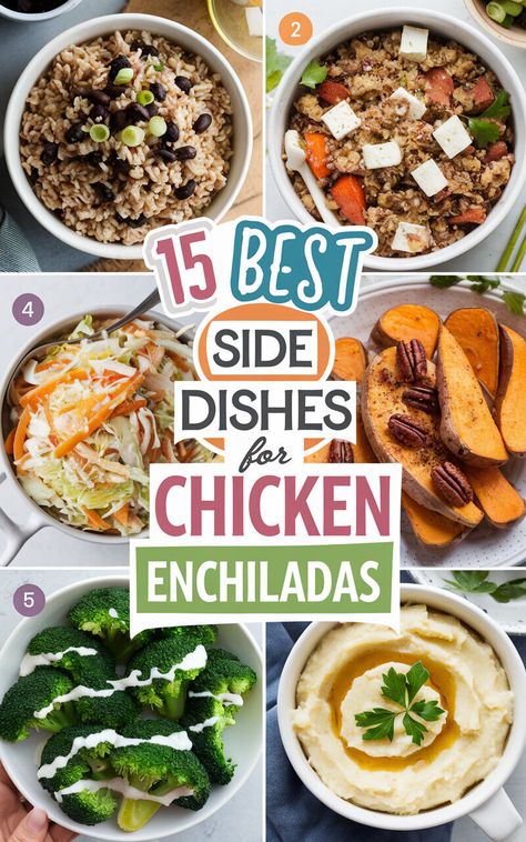 15 Mouthwatering Side Dishes to Serve With Chicken Enchiladas! 🌮🥑 #enchiladas #sidedishes #yum Sides For Chicken Enchiladas, Side Dishes For Enchiladas, Side Dish For Enchiladas, Best Side Dishes For Chicken, Chicken Avocado Enchiladas, Chicken Cheese Enchiladas, Taco Side Dishes, Pork Enchiladas, Sides For Chicken